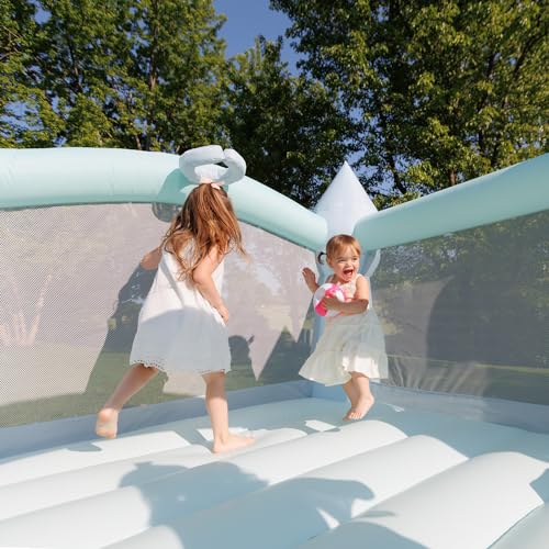 Bouncy Castle with Slide, Pastel Bounce House for Kids, Indoor and Outdoor Use B4436