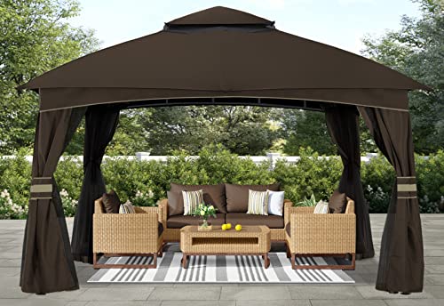 ABCCANOPY 8x8 Outdoor Gazebo - Patio Gazebo with Mosquito Netting, Outdoor Canopies for Shade and Rain for Lawn, Garden, Backyard & Deck (Dark Gray)