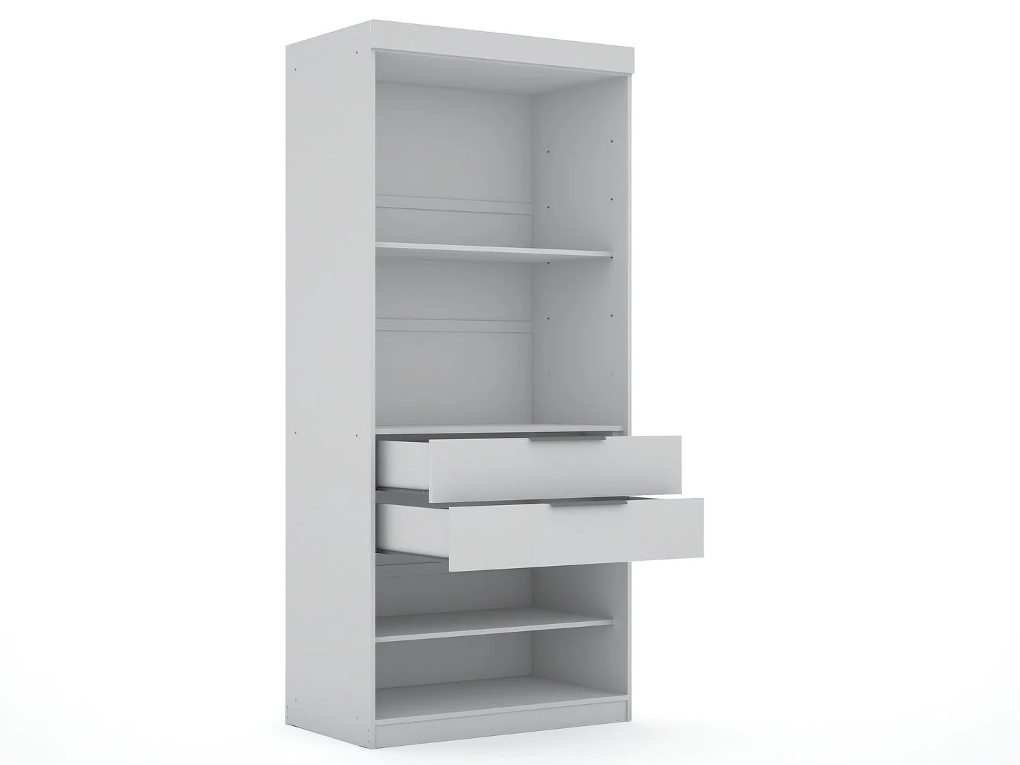 Modern Corner Wardrobe Closet with 2 Drawers U593
