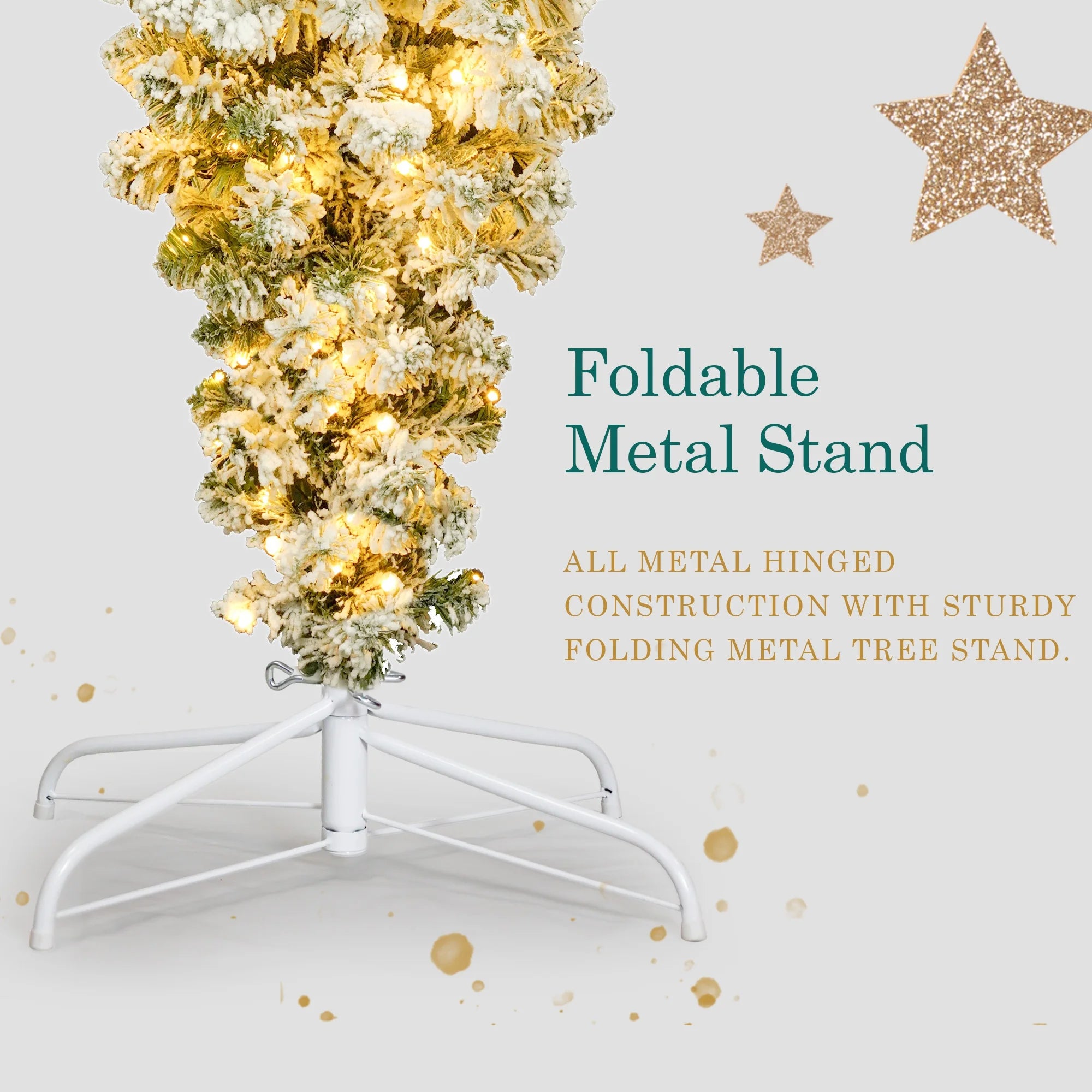 Upside Down Christmas Tree with Lights, 6FT Prelit Artificial Tree H898