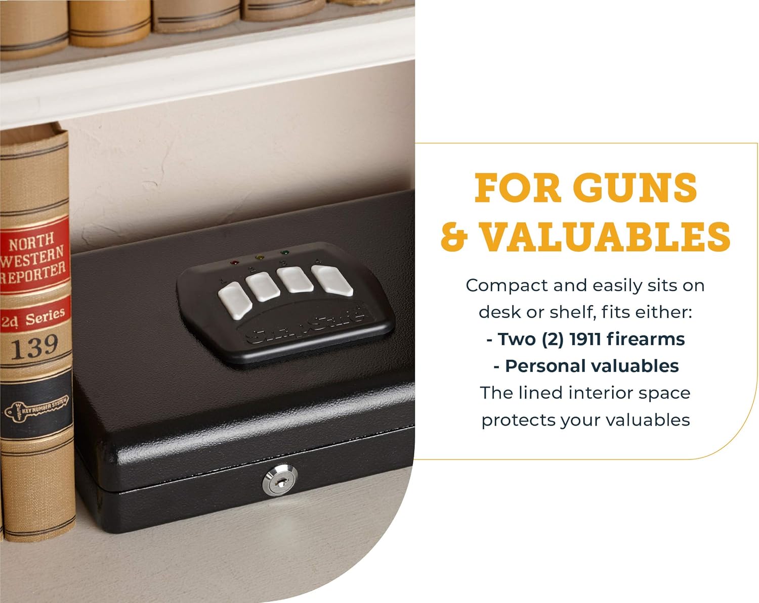 Keypad Gun Safe for Pistols and Valuables with Backup Keys S144066