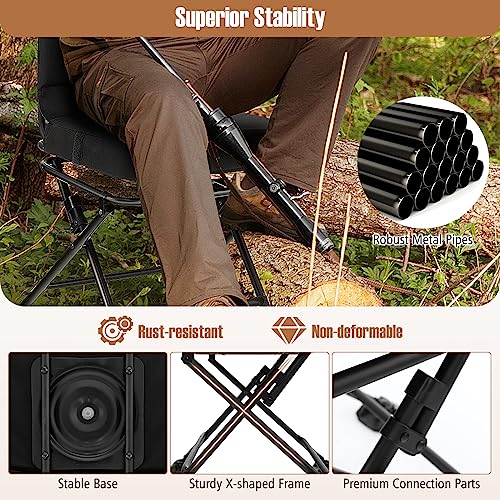 360° Swivel Hunting Chair with Padded Cushion, Folding and Portable N117