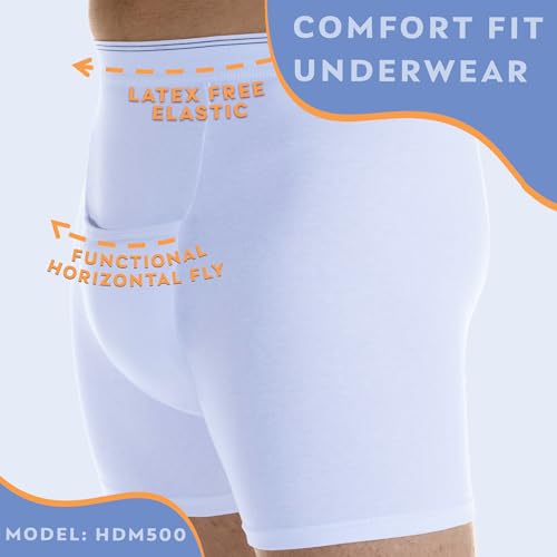Men’s Incontinence Boxer Briefs with Maximum Absorbency, Reusable Leak Proof Underwear V4348