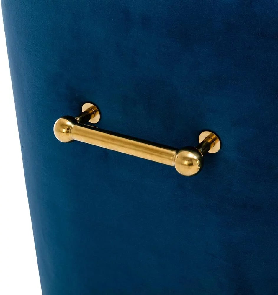 Velvet Dining Chair Set of 2 with Gold Legs, Navy Blue H9429