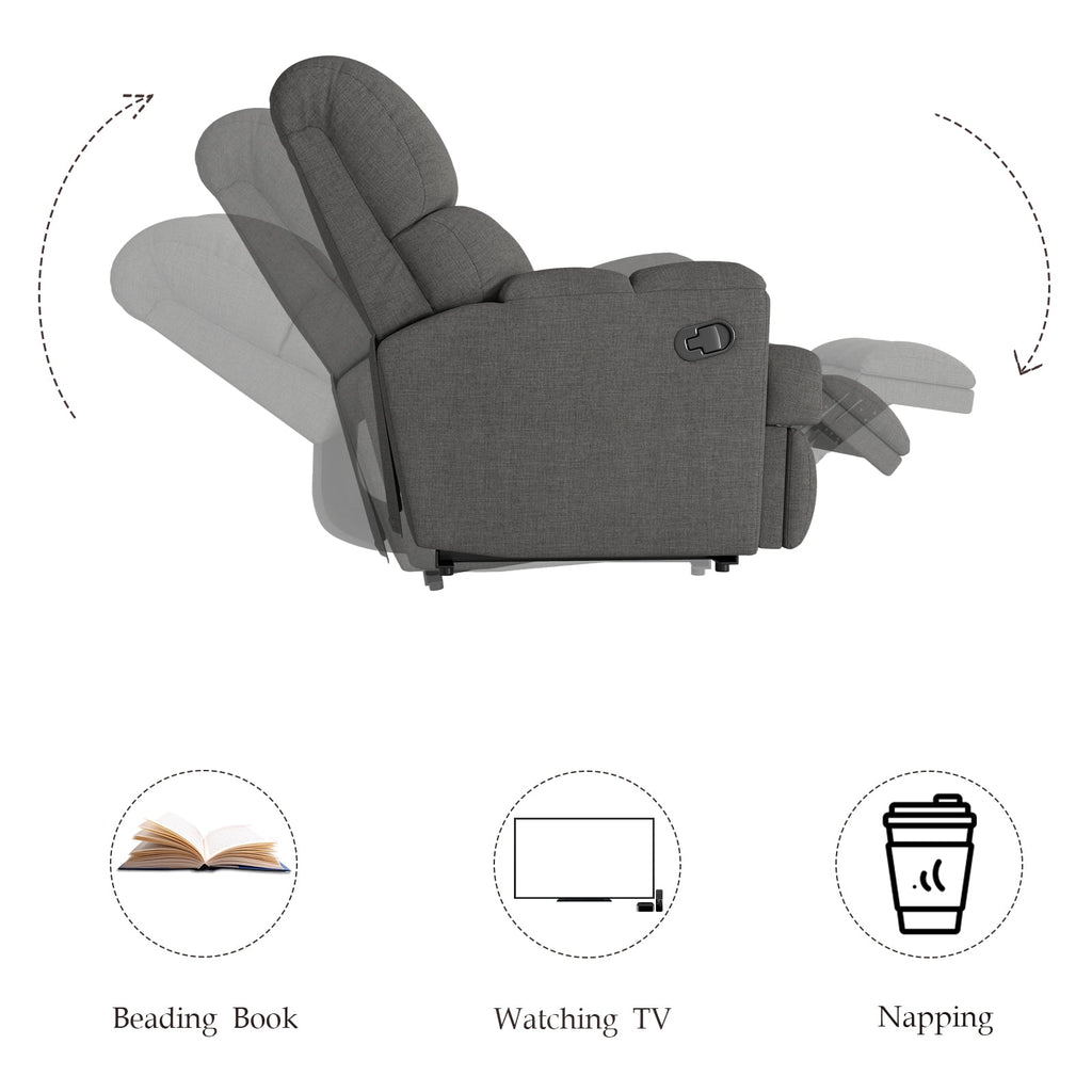 Rocker Recliner Chair Glider for Living Room, Dark Gray B67120