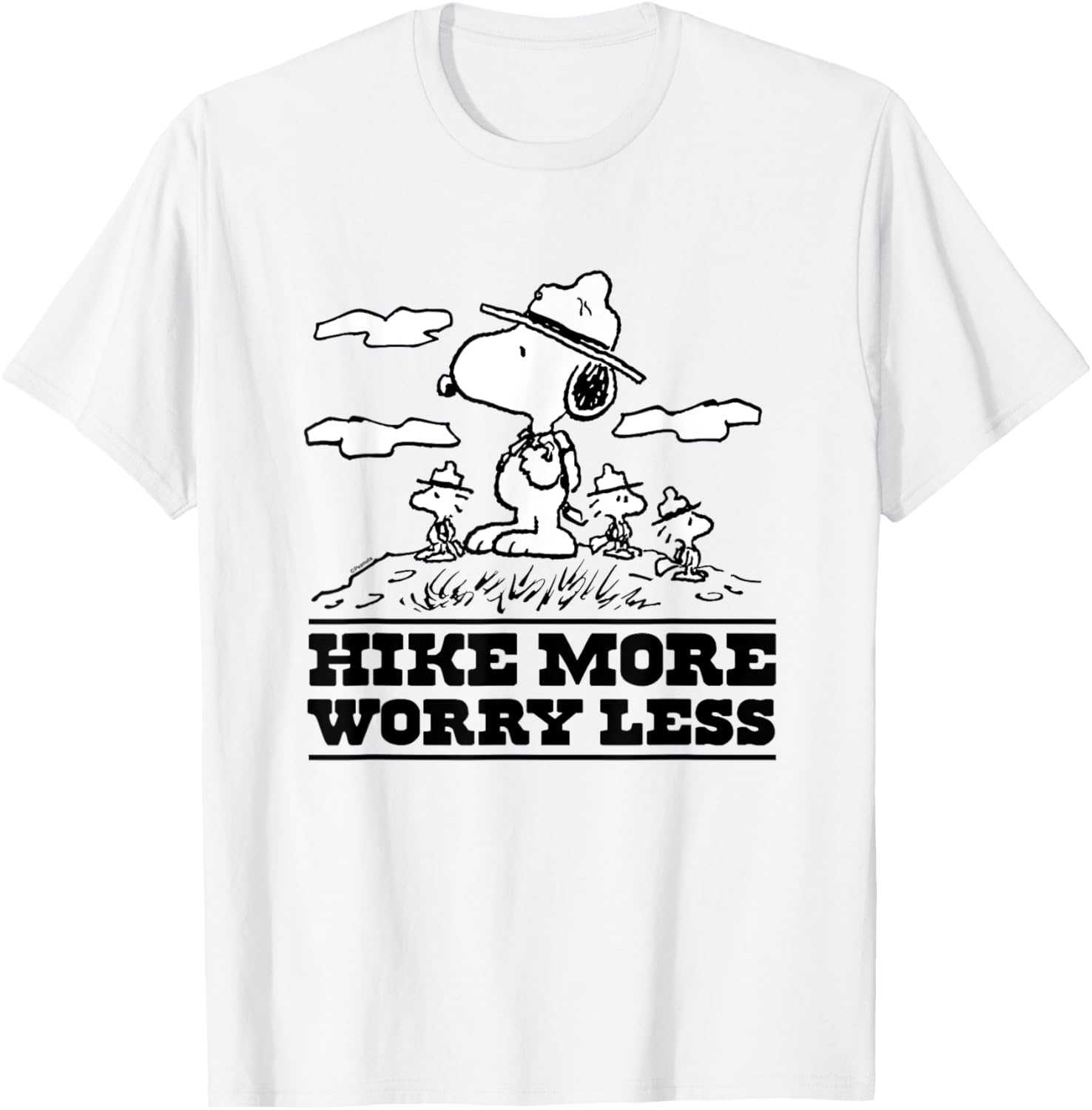 Peanuts - Snoopy & Woodstock Hike More Worry Less T-Shirt