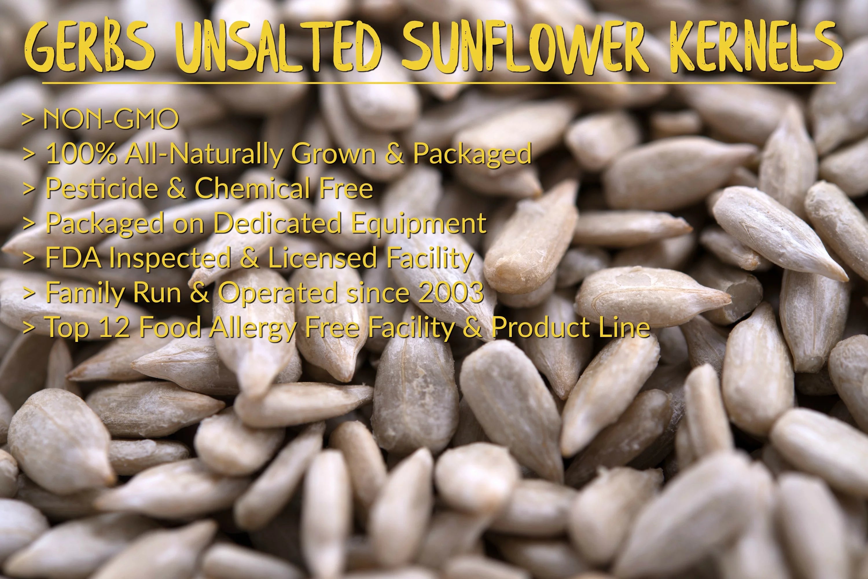 Unsalted Roasted Sunflower Seed Kernels, 2 LBS, Allergen Free, Non GMO, Vegan B670881