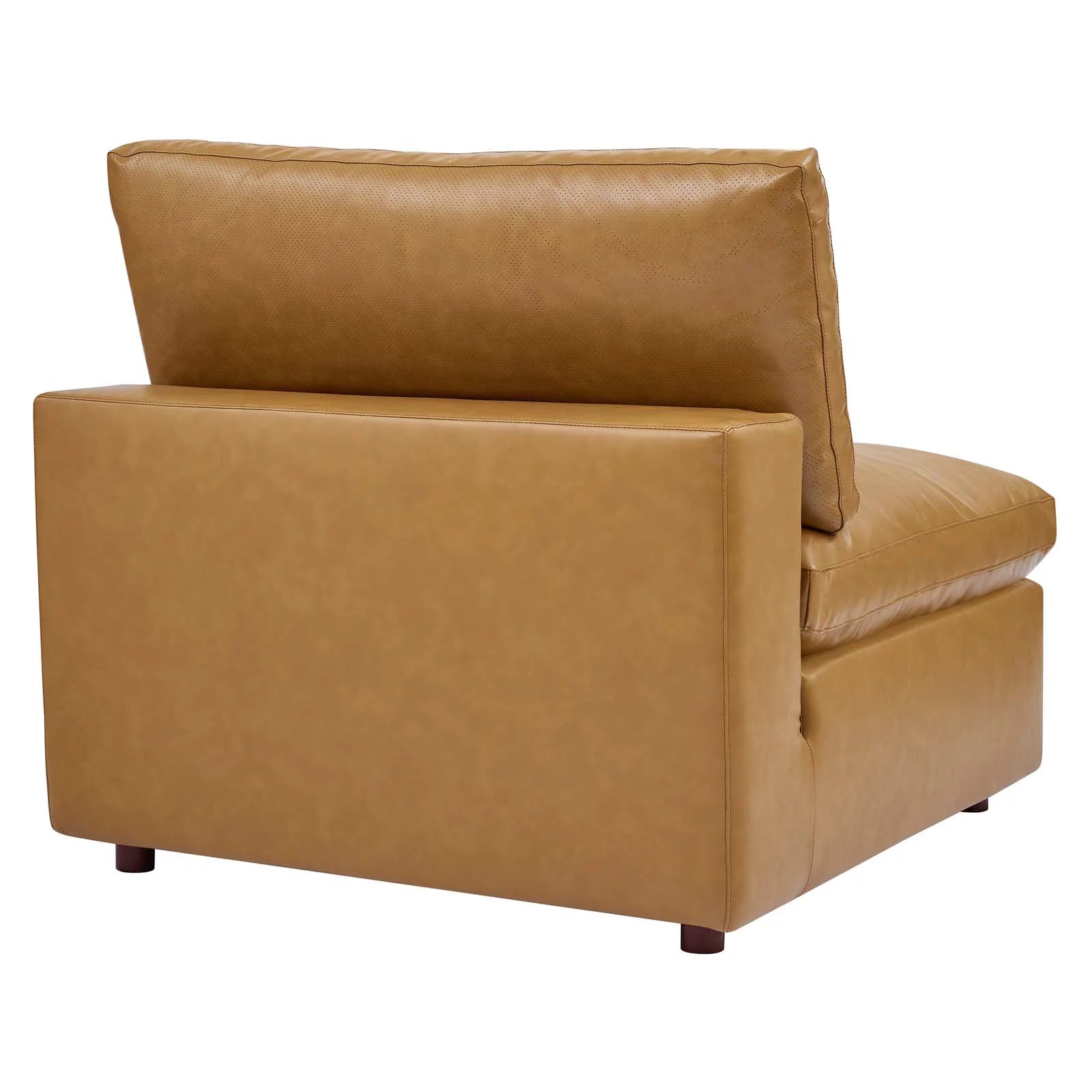 Vegan Leather 4-Piece Sectional Sofa in Tan H7830