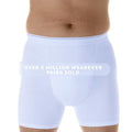 Wearever Men’s Incontinence H-Fly Boxer Brief for Bladder Control with Maximum Absorbency - Reusable & Washable Leak Proof Underwear for Men (Single Pair) (White) (Medium) (Waist 34-36")