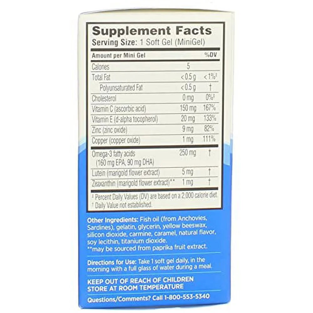 Adult 50+ Eye Vitamin & Mineral Softgels, 200 Count Z4704