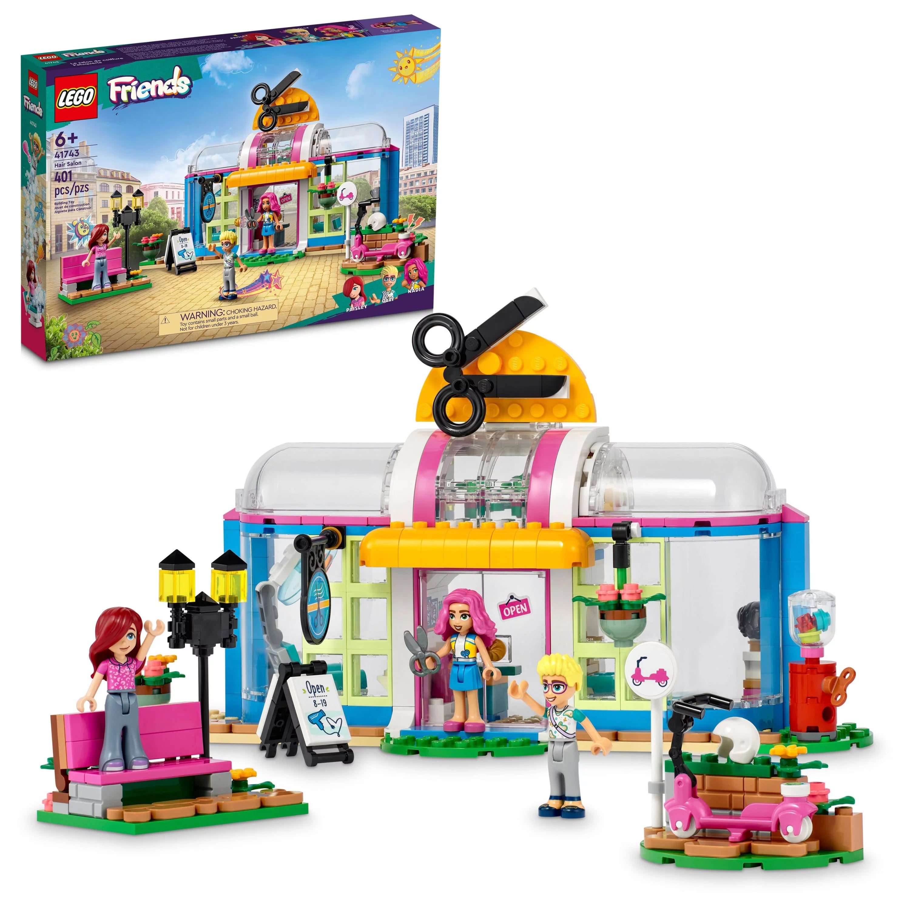 LEGO Friends Toy Hair Salon 41743 Building Toy - Hairdressing Set with Paisley & Olly Mini-Dolls, Creative Pretend Play Spa with Accessories, Fun for Boys, Girls and Kids Ages 6+
