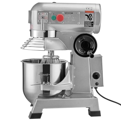 Commercial Food Mixer 10Qt Stainless Steel Bowl, 450W Stand Mixer with 3 Speeds U88115