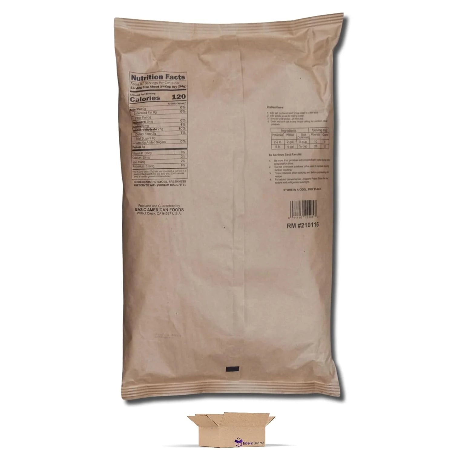 Dehydrated Potato Slices 5 Pound Bulk Bag A934375