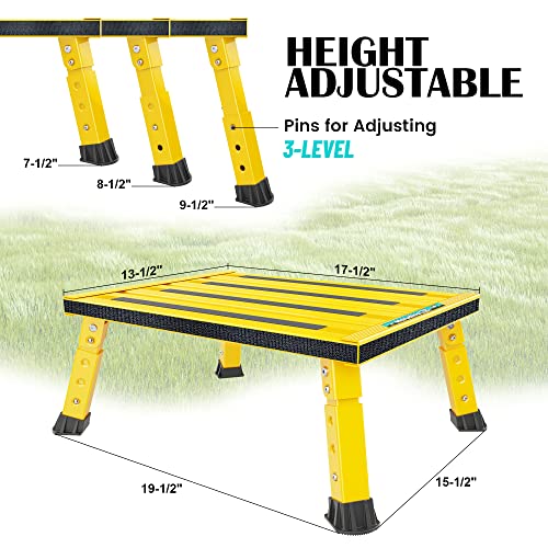 3-Level Adjustable Aluminum Folding RV Steps, Anti-Skid, Supports 1000 lb W1181