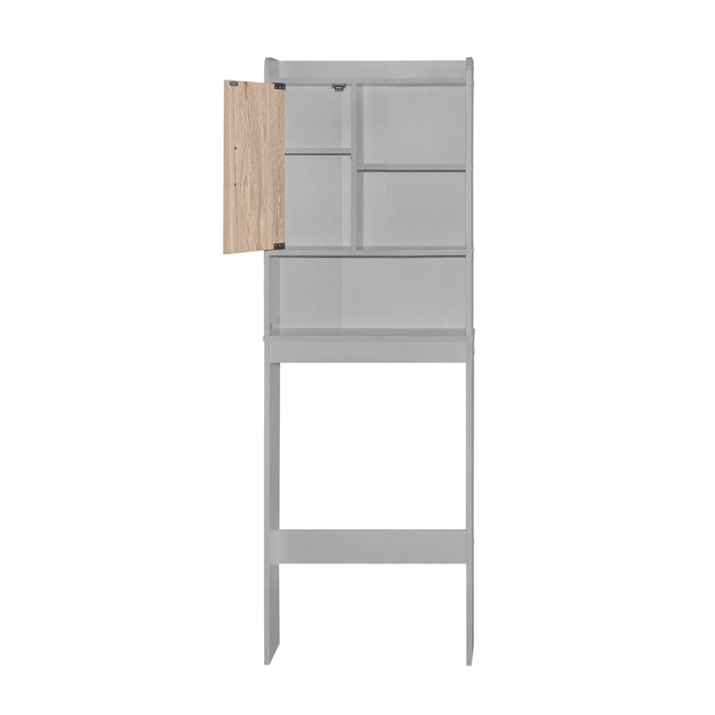 Over-the-Toilet Storage Cabinet in Light Gray & Natural Oak G649
