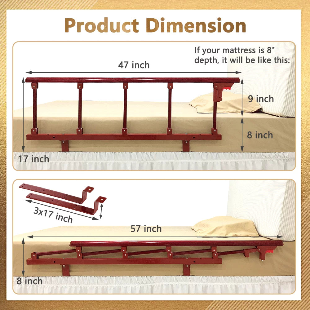 Bed Rail Safety Guard for Seniors with Swing Down Handle S26044