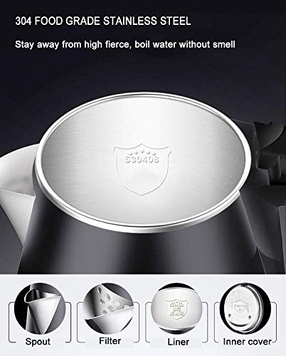 Stainless Steel Electric Kettle 1.8L Cordless with Auto Shut-Off G218