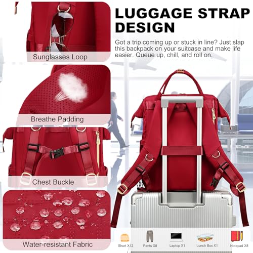 Lunch Backpack for Women with 15.6 Inch Laptop Compartment, Grey V8015