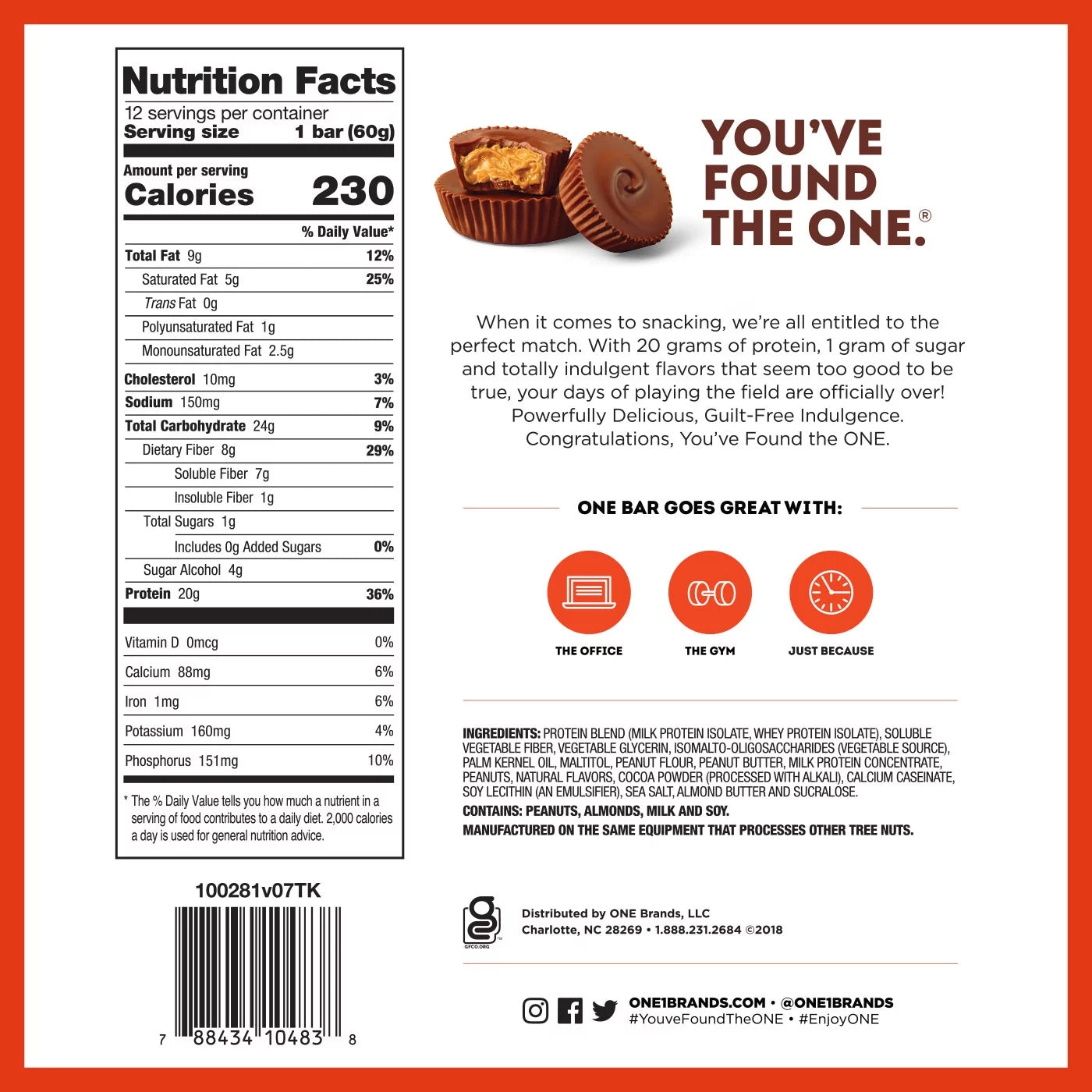 Protein Supplement Bar, Peanut Butter Cup, 20g, 12 Count Z1384