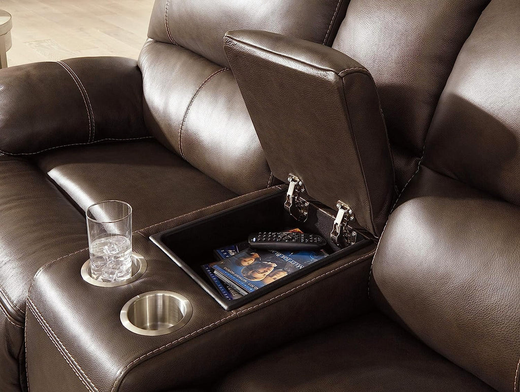 Leather Power Reclining Loveseat Q90491