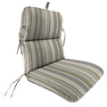 Jordan Manufacturing Sunbrella 45" x 22" Milano Char Gray Stripe Rectangular Outdoor Chair Cushion with Ties and Hanger Loop