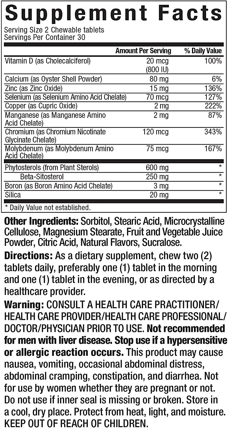 Beta Prostate Supplement with Beta-Sitosterol, 60 Chewable Tablets N5383