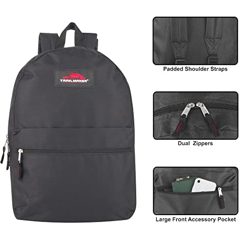 Classic 17 Inch Backpack with Adjustable Padded Shoulder Straps F2601