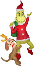 Gemmy 6ft Airblown Inflatable Hanging Grinch w/Max-Grinch