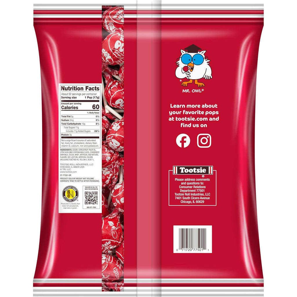 Cherry Flavored Lollipops with Chocolatey Center, Individually Wrapped, 50 Count O989