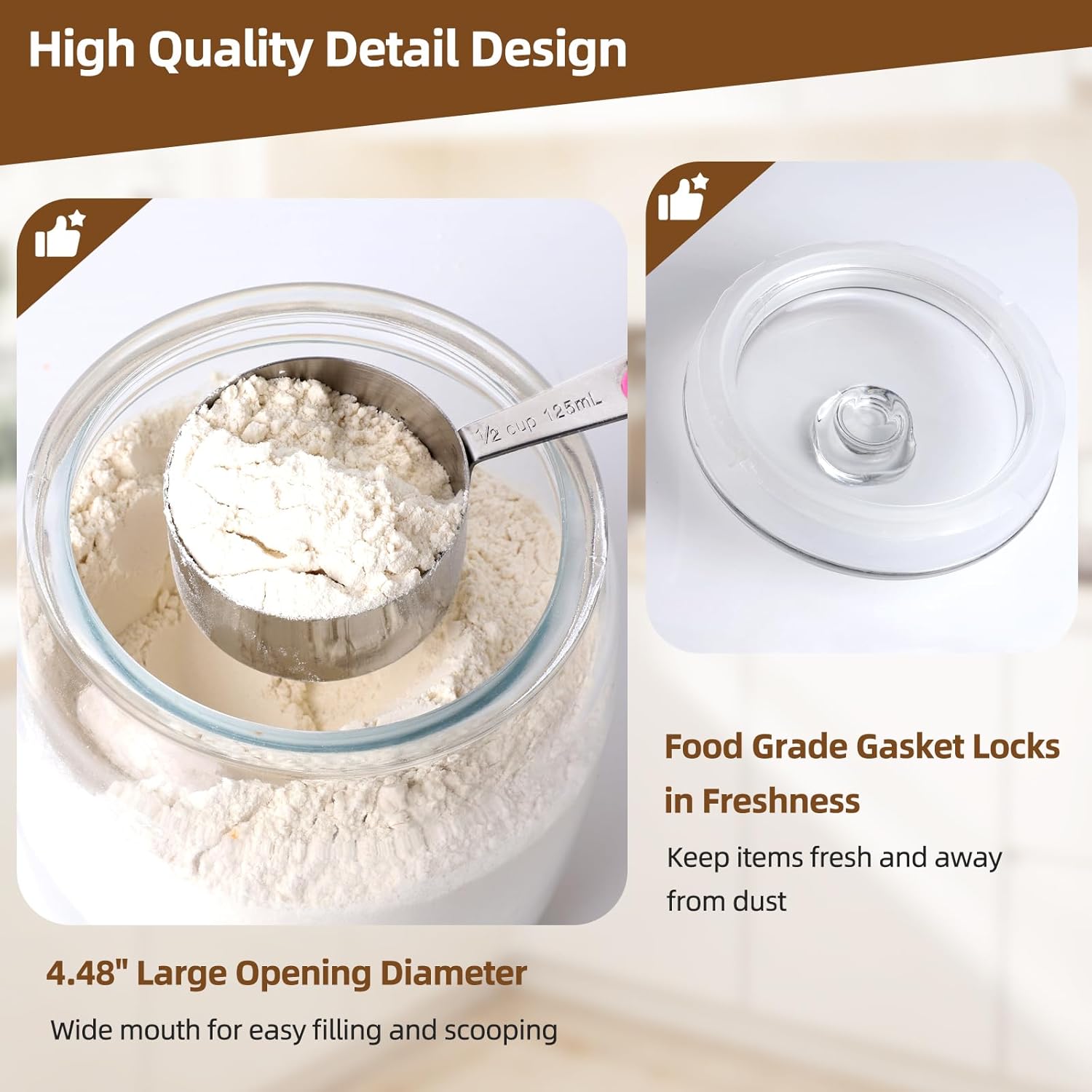 Glass Jar with Lid, 71 oz Wide Mouth Storage Jar for Kitchen B510919