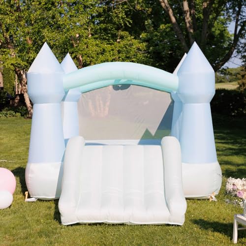 Bouncy Castle with Slide, Pastel Bounce House for Kids, Indoor and Outdoor Use B4436