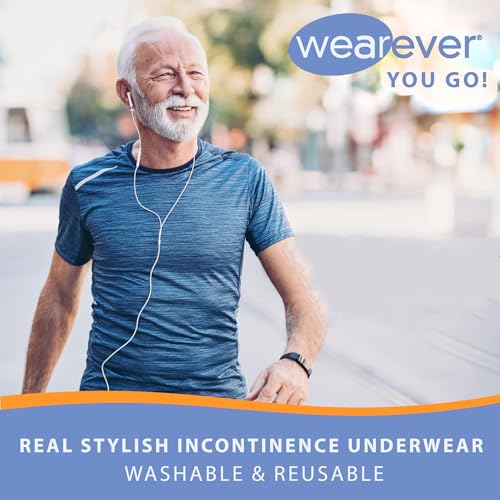 Men’s Incontinence Boxer Briefs with Maximum Absorbency, Reusable & Washable, Pack of 3 P787