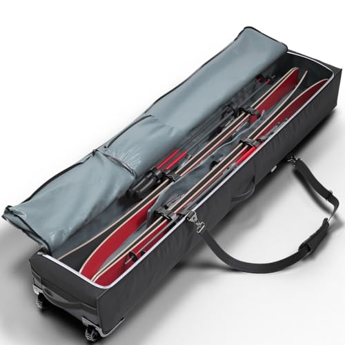 Rolling Double Ski Bag with Wheels for Air Travel X56556