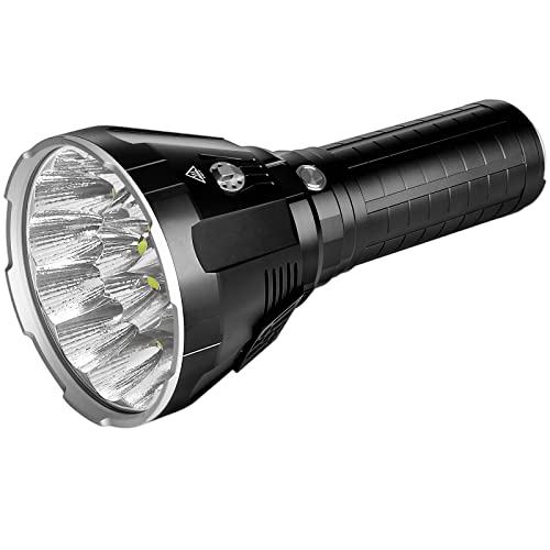 IMALENT MS18 Powerful Bright Flashlight 100,000 Lumens, Flashlights High Lumens Rechargeable with 18pcs Cree XHP70.2 LEDs and OLED Display, LED Flashlight for Emergencies, Camping