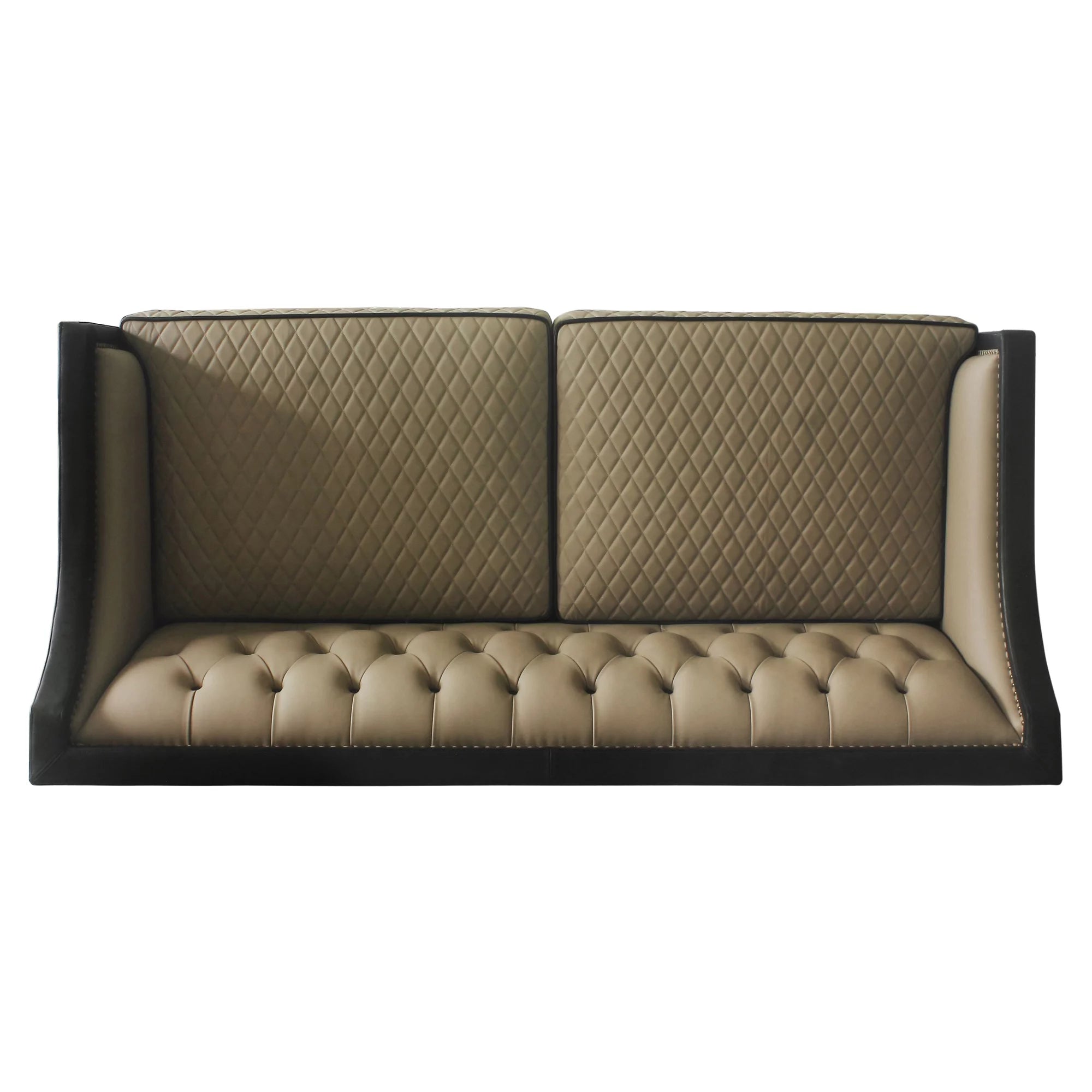 Sofa with 4 Pillows in Tan, Black and Charcoal R9054