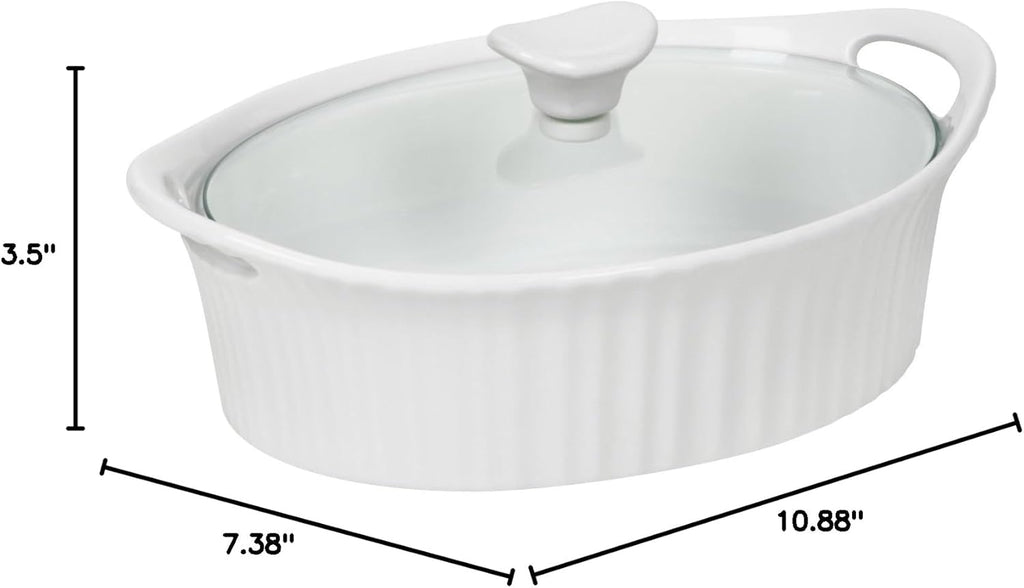 Oval Casserole with Glass Cover, 1.5-Quart W3246