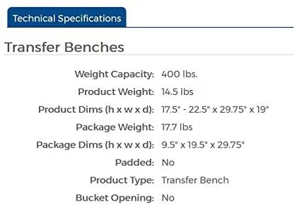 Height Adjustable Tub Transfer Bench Shower Bath Seat T1164