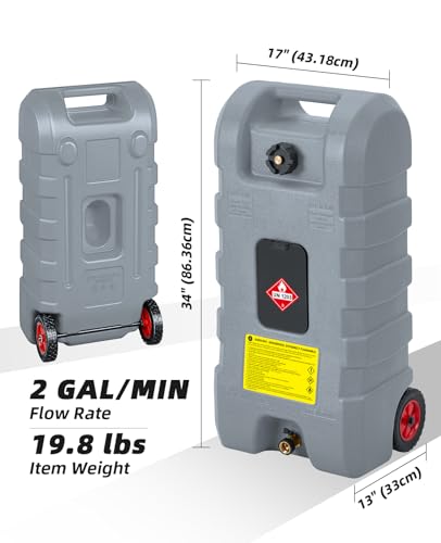 15 Gallon Portable Fuel Caddy with Siphon Pump and 10-Foot Hose H348377
