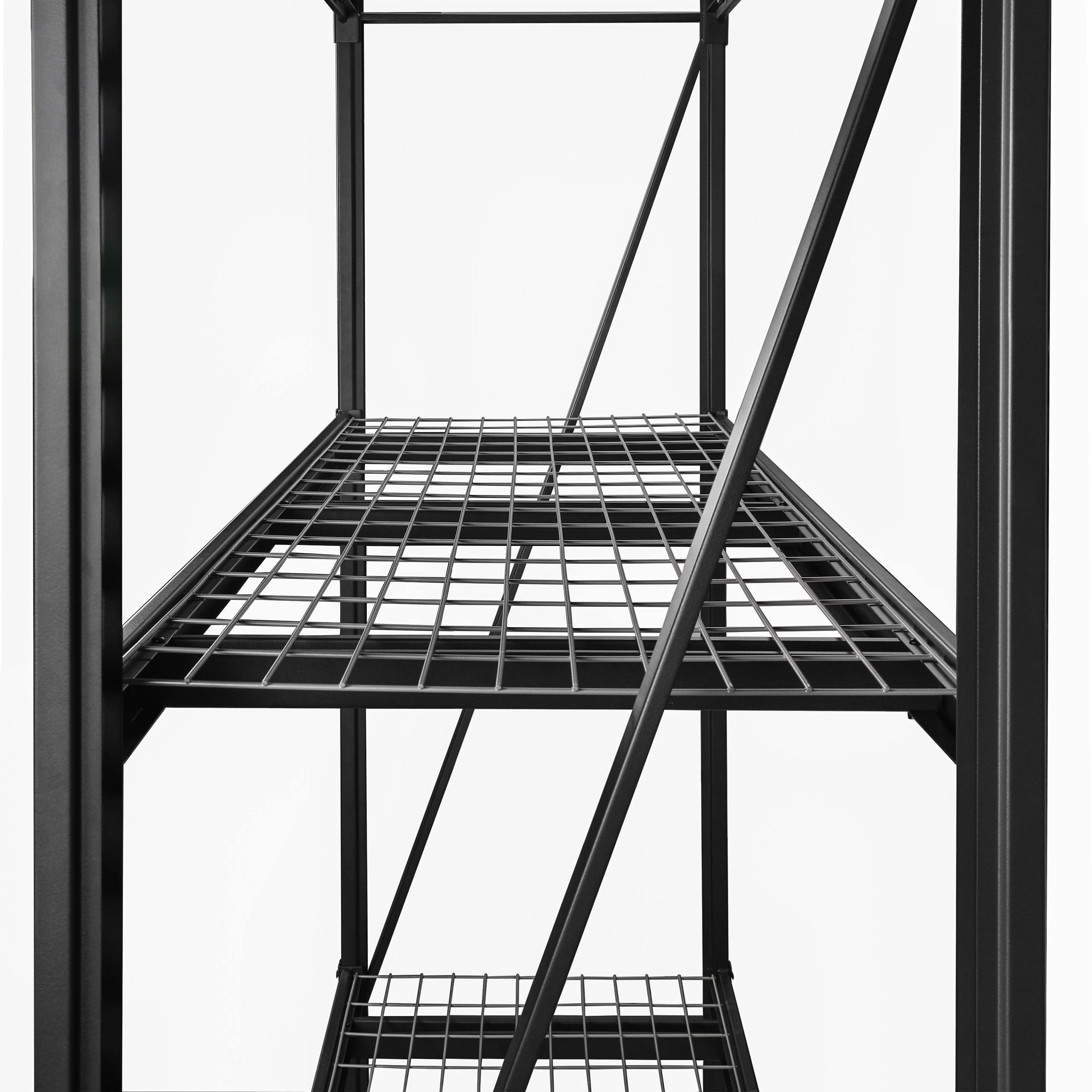 Steel 3-Tier Storage Shelf Unit, 72H x 77W x 24D, Black W154452