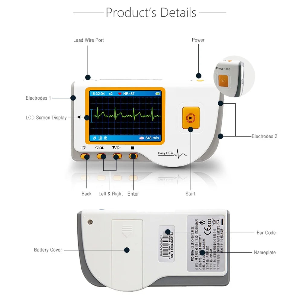 Handheld LCD Home EKG Device with USB Cable N5273