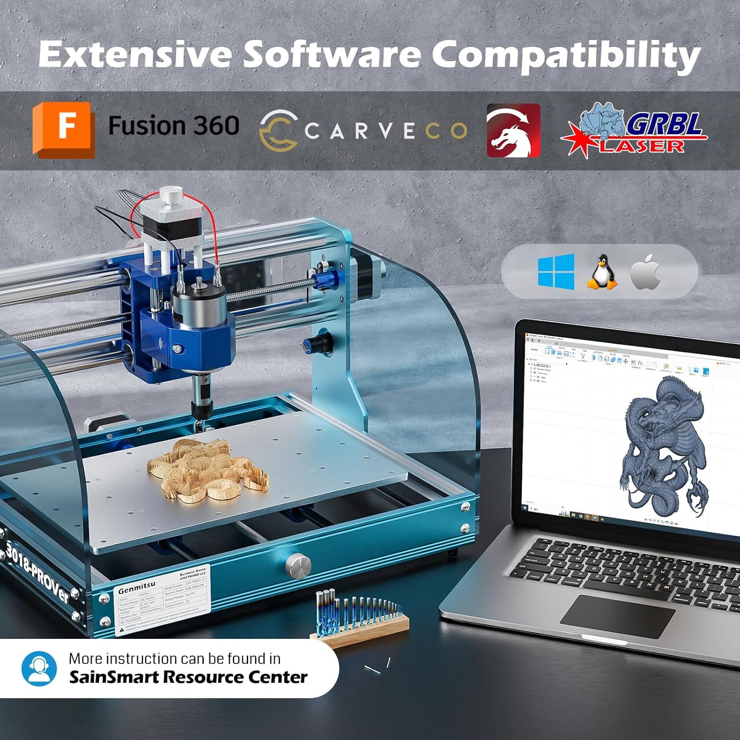 CNC Milling Machine for Beginners with Aluminum Z Axis A791883