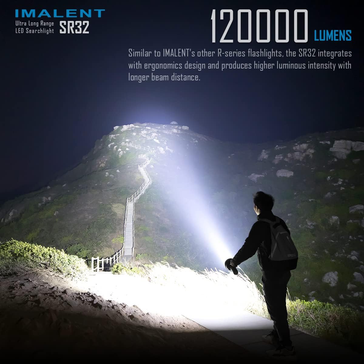120,000 Lumens Rechargeable LED Flashlight with Type-C Fast Charging N780119