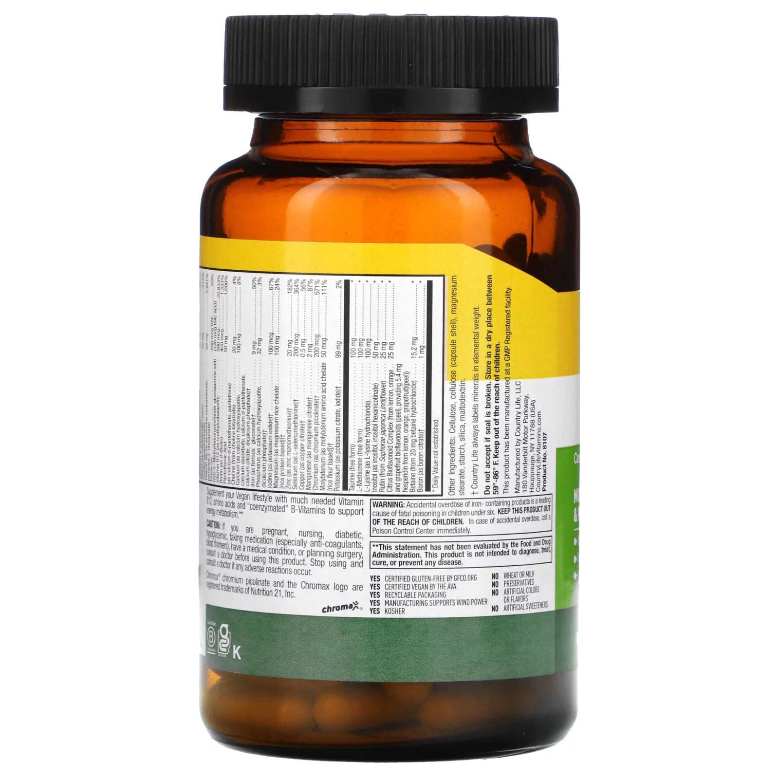 Vegan Multivitamin & Mineral Complex, 120 Capsules P249137