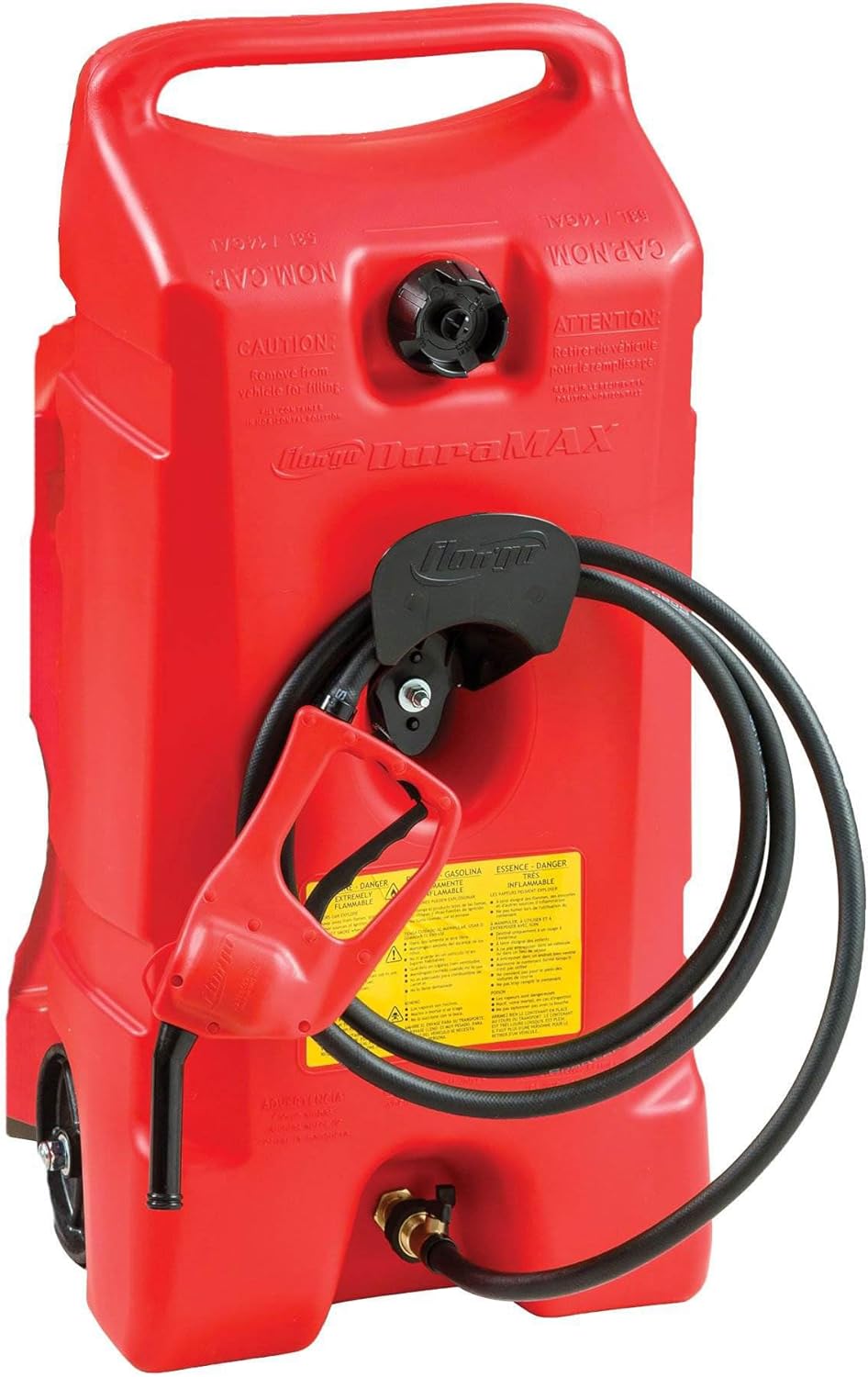 14 Gallon Portable Gas Fuel Tank Container with Siphon Pump and 10 ft Hose, 2 Pack J7112