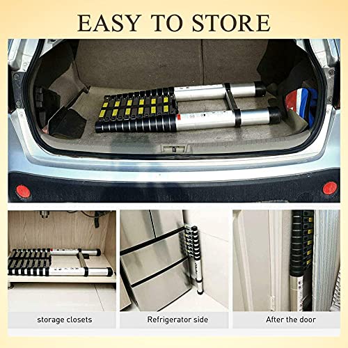 20.5ft Aluminum Telescoping Ladder with Roof Hooks, Adjustable Height, 330lb Capacity W609167