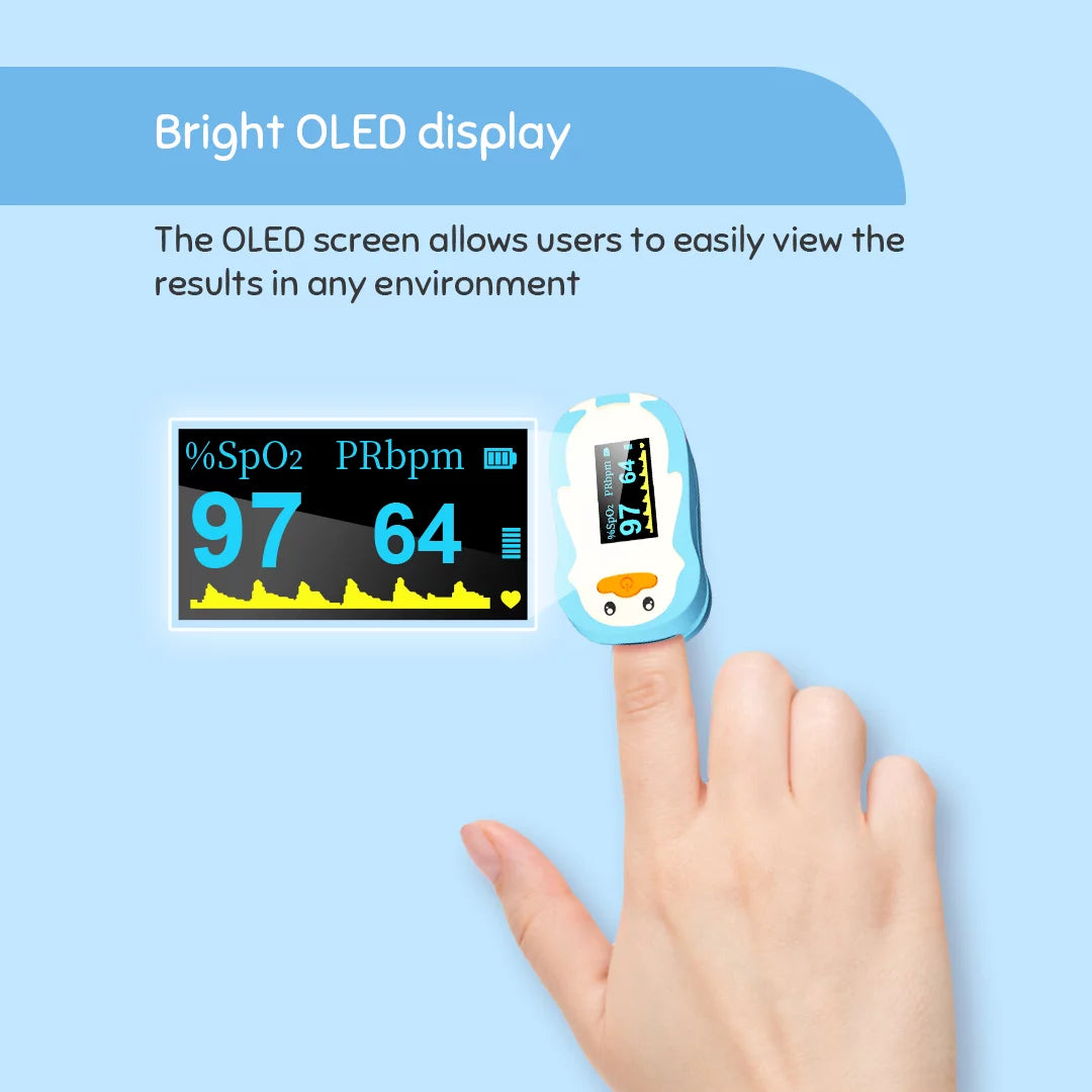 Fingertip Pulse Oximeter for Kids and Children, Blue X5041