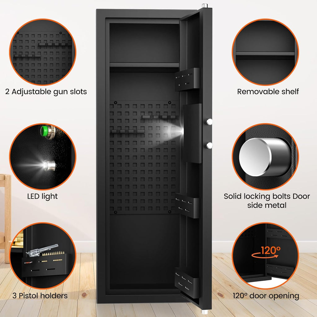 Gun Safe for 6-8 Guns, Fireproof, with Combination Lock and Alarm Z536838