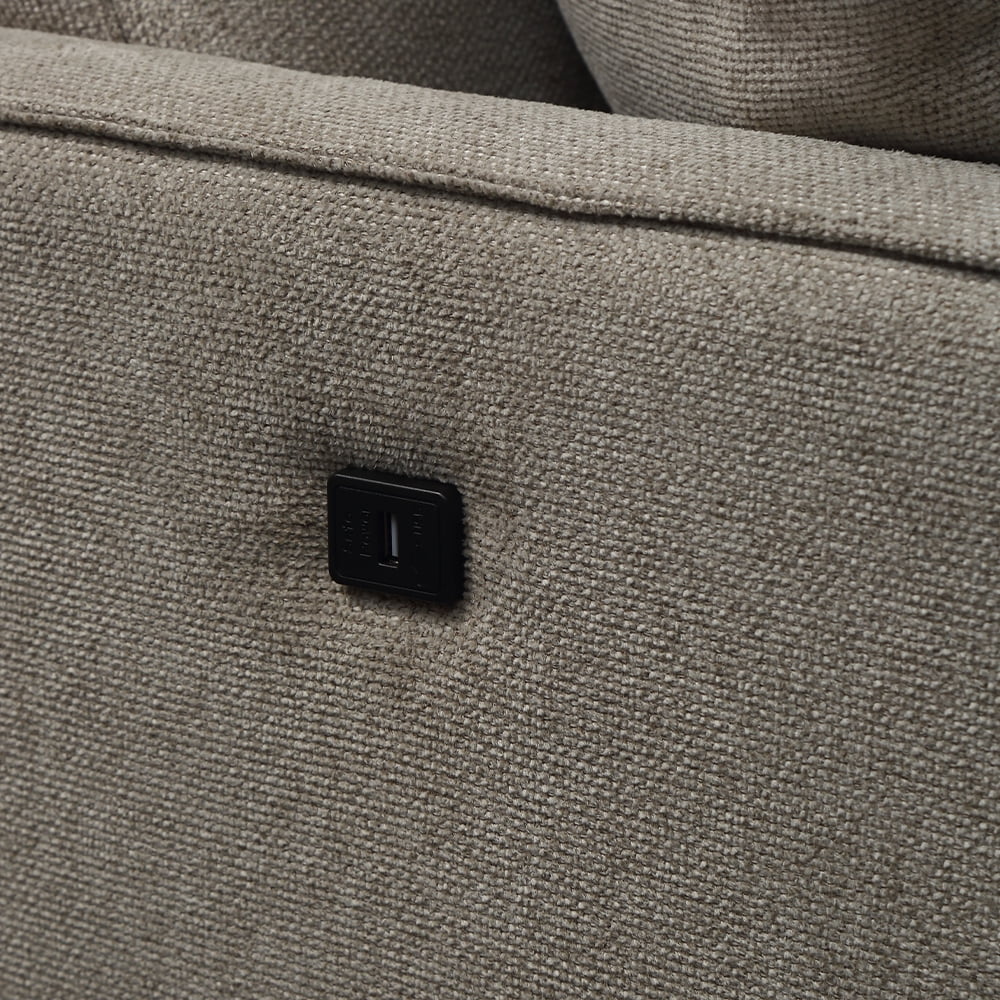 2 Seater Loveseat Sofa with Waterproof Fabric, USB Charging Port O78535