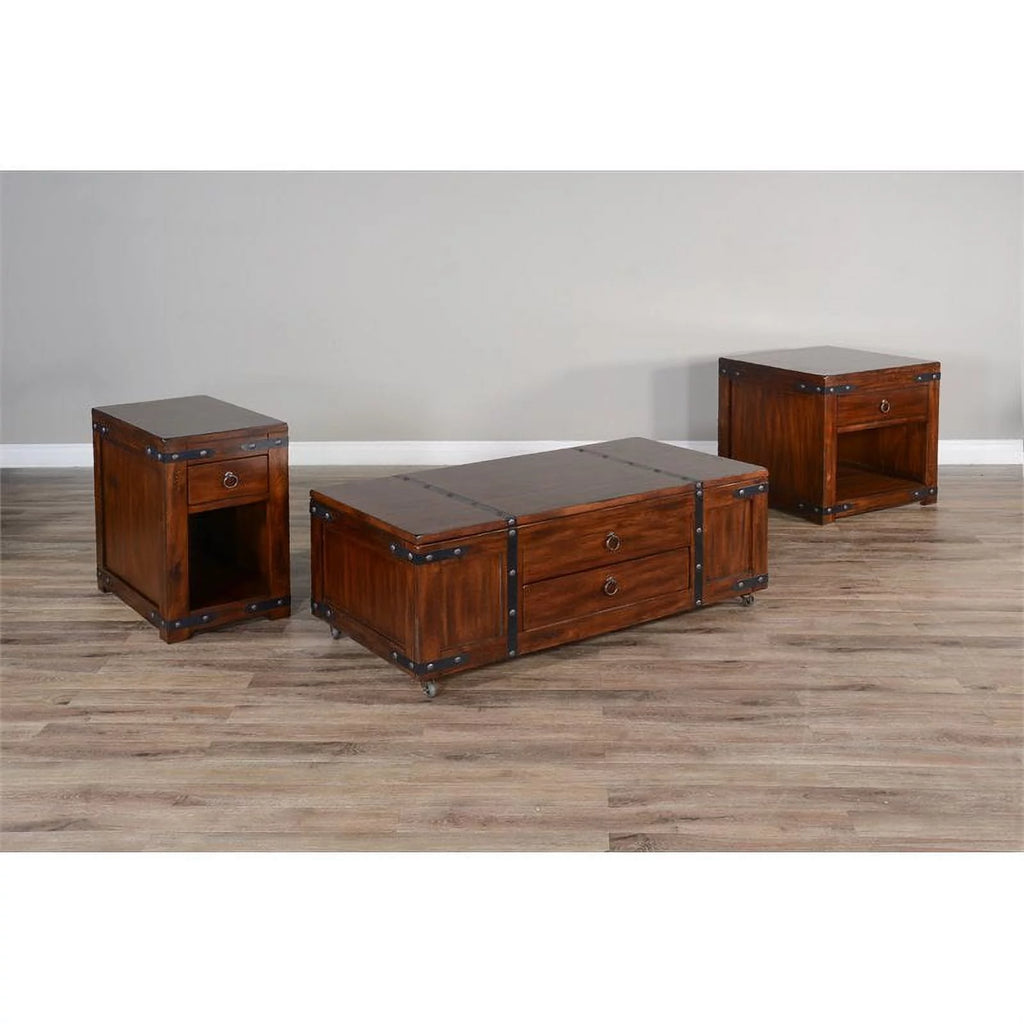 Traditional Wood End Table, Dark Chocolate, Set of 2 T9041