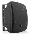 Pyle 5.25 Inch 2 Way Outdoor Waterproof Mountable Wireless Bluetooth Dual Speakers with Heavy Duty Grill Cabinet Enclosure, Black (2 Pack)